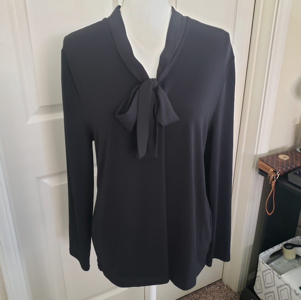 CHARTER CLUB blouse size L color black long sleeve
